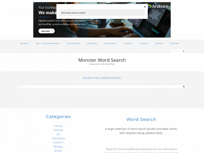 monsterwordsearch.com snapshot