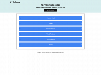 harvestface.com snapshot