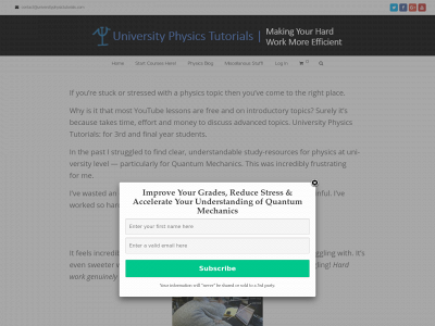 universityphysicstutorials.com snapshot
