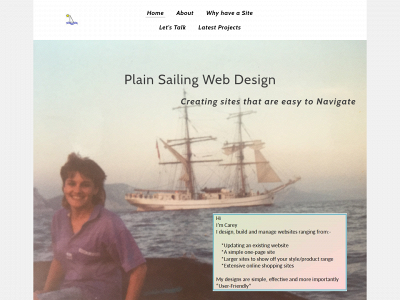 www.plainsailingwebdesign.co.nz snapshot