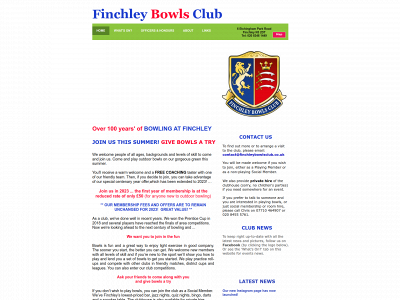 finchleybowlsclub.co.uk snapshot