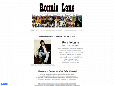 www.ronnielane.com snapshot