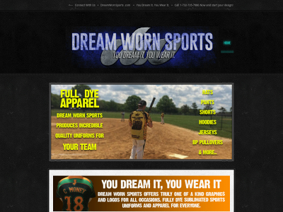dreamwornsports.com snapshot