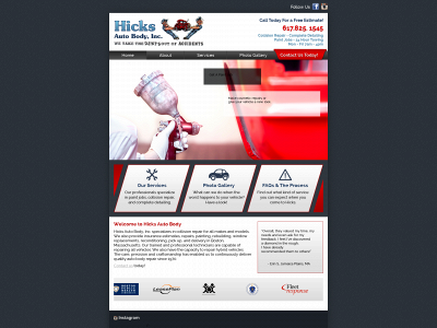 hicksautobodyinc.com snapshot