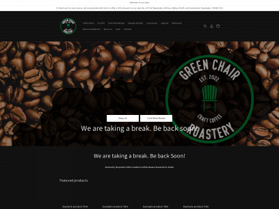 greenchaircoffee.com snapshot
