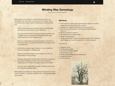 windingwaygenealogy.com snapshot