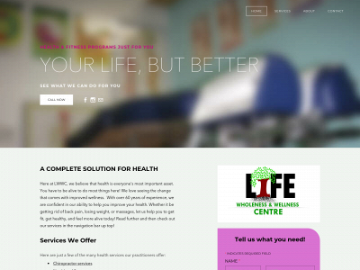 www.lifewholenesscenter.com snapshot