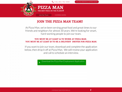 pizzamanutah.com snapshot