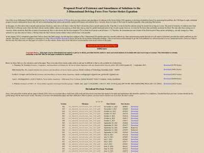 navierstokessmoothsolutions.com snapshot
