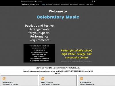 celebratorymusic.com snapshot