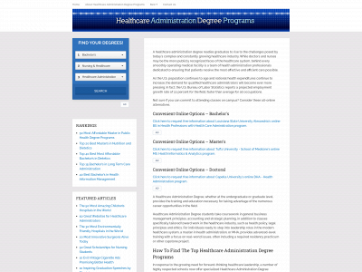 healthcare-administration-degree.net snapshot