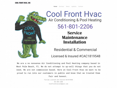 coolfronthvac.com snapshot