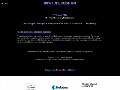 happyheartsbookkeeping.com snapshot