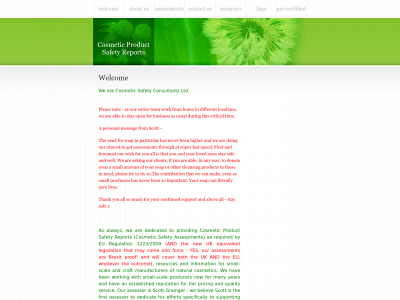 cosmeticsafetyassessment.com snapshot