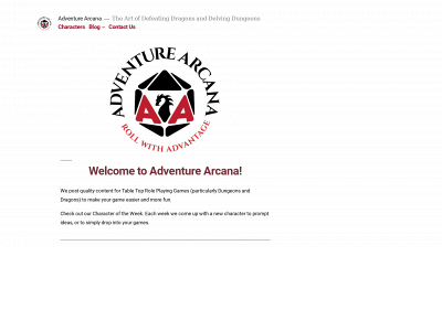 adventurearcana.com snapshot