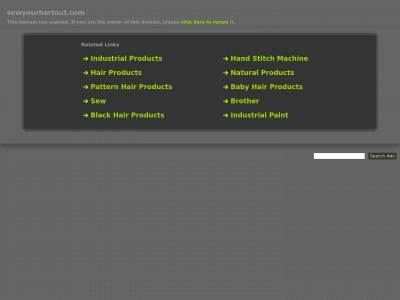 sewyourhartout.com snapshot
