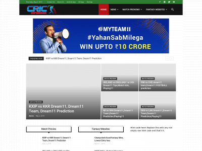 cricinformer.in snapshot
