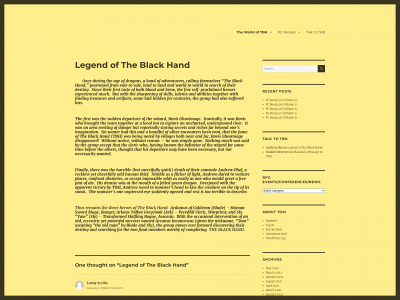 chroniclesoftheblackhand.com snapshot
