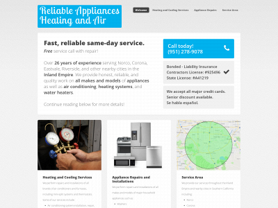 reliable-appliances.com snapshot