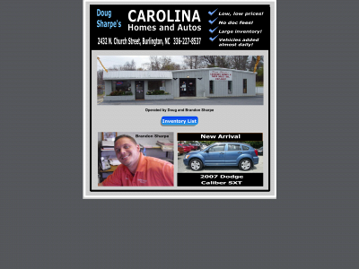 carolinahomesandautos.com snapshot