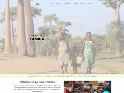 safehavenzambia.org snapshot