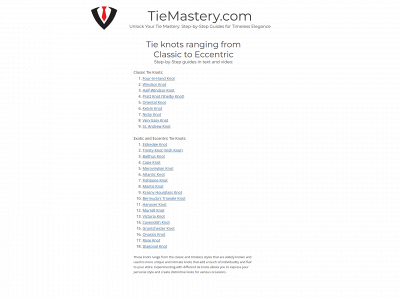 tiemastery.com snapshot