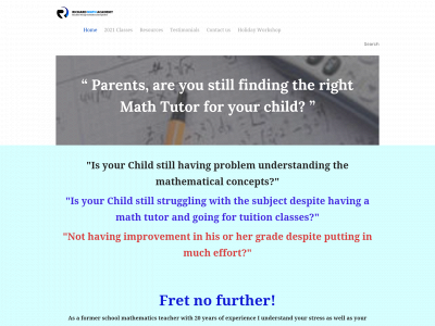 www.richardmathacademy.com snapshot