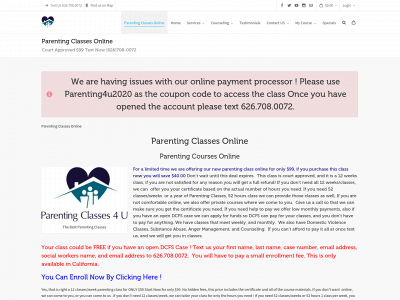 parentingclasses4u.com snapshot