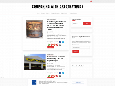 couponingwithgregthatdude.com snapshot