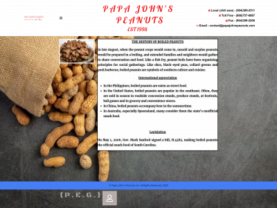 papajohnspeanuts.com snapshot