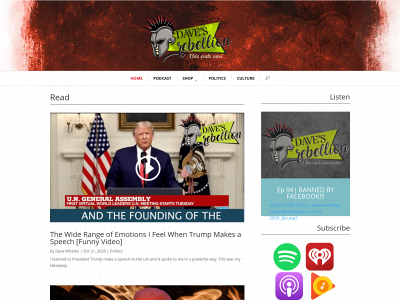 davesrebellion.com snapshot
