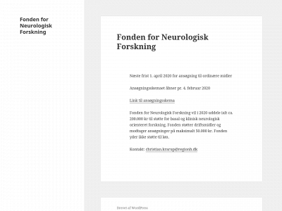 fondenforneurologiskforskning.dk snapshot