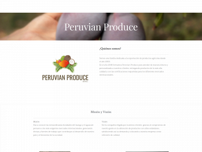peruvian-produce.com snapshot