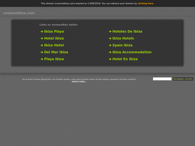 cosmosibiza.com snapshot