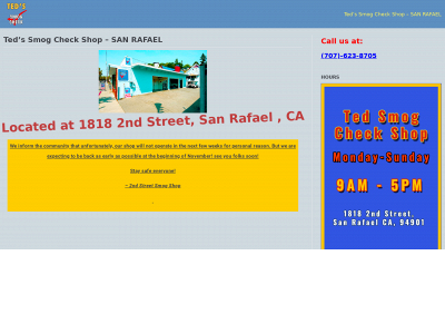 tedsmogchecksanrafael.com snapshot