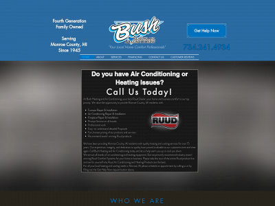 bushheatingandcooling.com snapshot