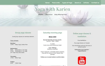 yogawithkarien.co.za snapshot