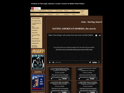savingamericashorses.org snapshot