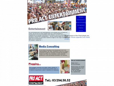 proactentertainment.be snapshot