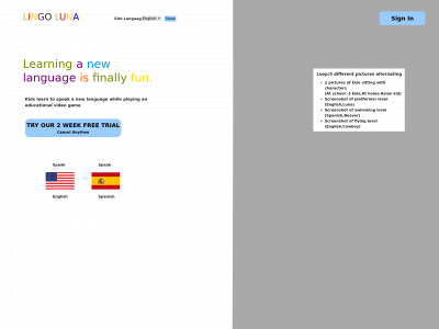 lingoluna.com snapshot