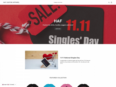 hafcustomtees.com snapshot