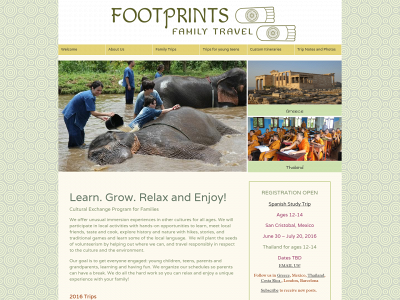 footprintsfamilytravel.com snapshot