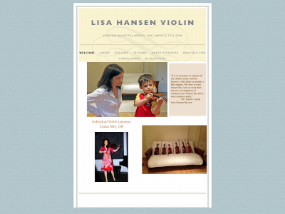 lisahansenviolin.com snapshot