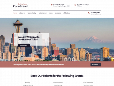 cornbreadbookingagency.com snapshot