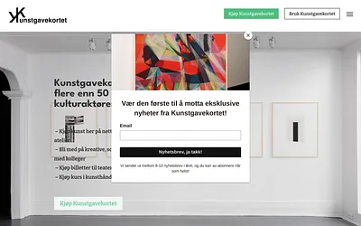 kunstgavekortet.no snapshot