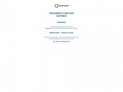 originbpo.com snapshot