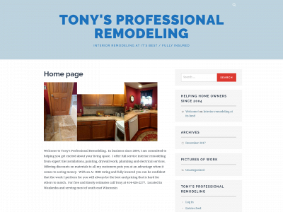 tonysprofessionalremodeling.com snapshot
