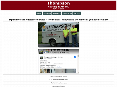 thompsonheatingandair.net snapshot