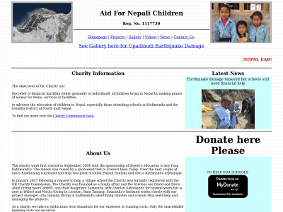 aidfornepalichildren.org.uk snapshot