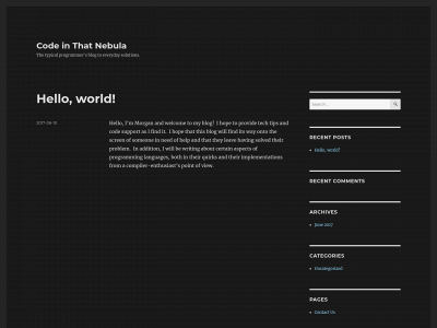 codeinthatnebula.com snapshot